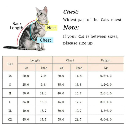 Cat Striped Vest Shirt - Multi-Size Pet Clothing with Bigger Size Option, All Seasons Wear, Reminder to Check Measurements for Cats