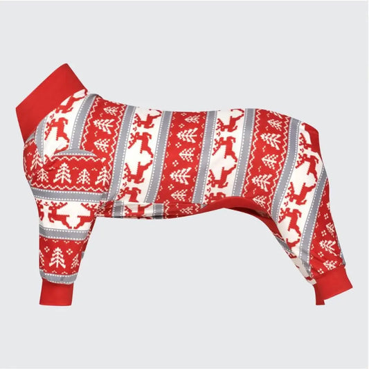 Spark Paws Dog Christmas Pajamas with 4-Way Stretch Fabric Hug-Like Comfort Precision Fit and Effortless Potty Breaks for All Breeds and Sizes