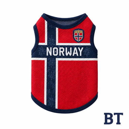 Print Norway Pet Soccer Jersey, Norway Crewneck Jersey Shirt for Dogs Cats, Soccer Outfit for Dogs Cats, Gift for Dogs Cats