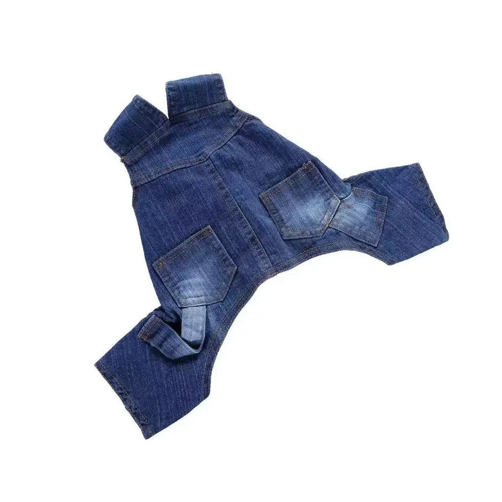 Soft Denim Strap Pants for Pets, Dog Clothes, Husky Clothes, Puppy, Four-Legged Onesie, All-Season Wear, Suitable for Small to Medium Dogs