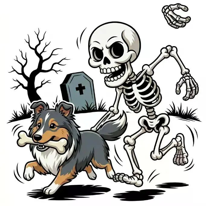 Comfort Colors Violet Custom Halloween Skeleton Dog T-Shirt, 50+ Dog Breeds Available, Funny Spooky Season Pet Lover Tee