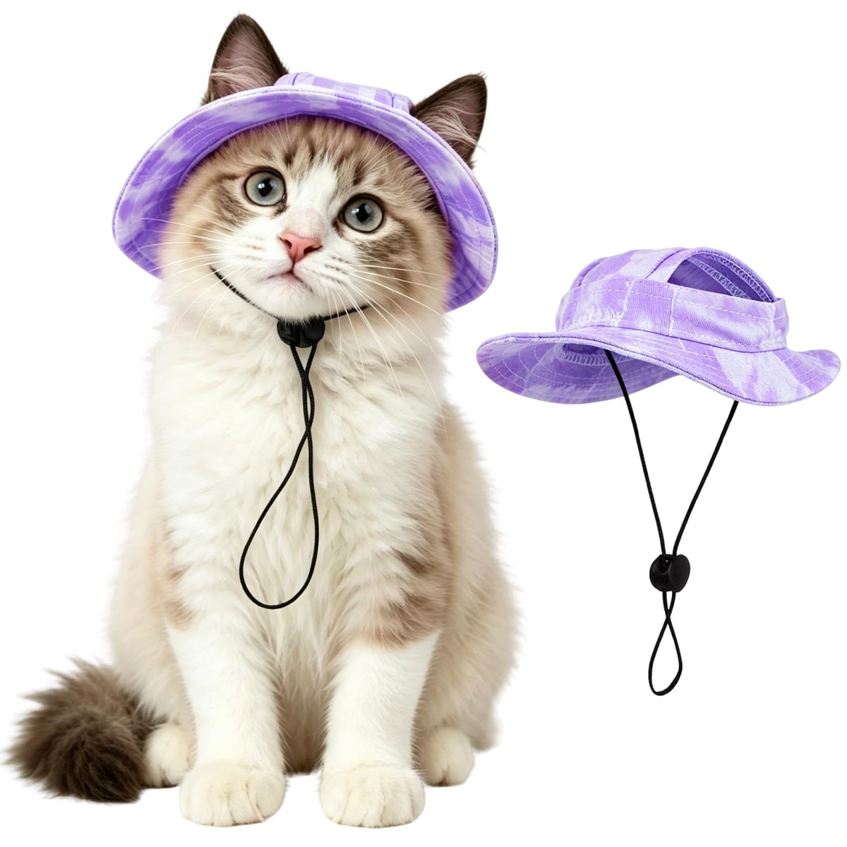 Cat Hats for Cats Only, Cat Sun Hat Sphynx Hat with Ear Hole Kitten Headwear Sun Sombrero Caps Summer Cat Cowboy Hats, Pet Chihuahua Sunscreen Baseball Outdoor Cap,Dinosaur