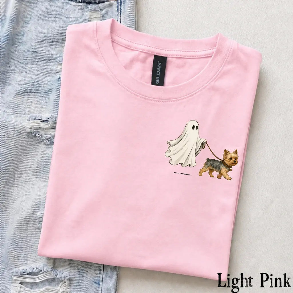 Personalized Dog Breed Halloween Shirt Cute Ghost Walking Dog Tee for Dog Mom Dog Dad Spooky Season Pet Lover Gift T-Shirt - DPCLICK