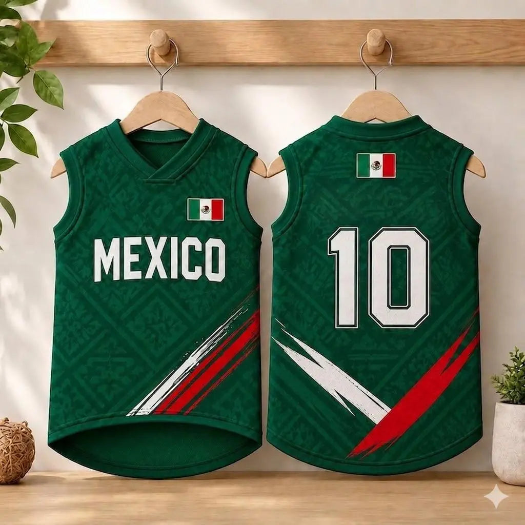 Print Mexico Pet Soccer Jersey, Football Pet Jersey, Soccer Outfit for Dogs Cats, Gift for Dogs Cats