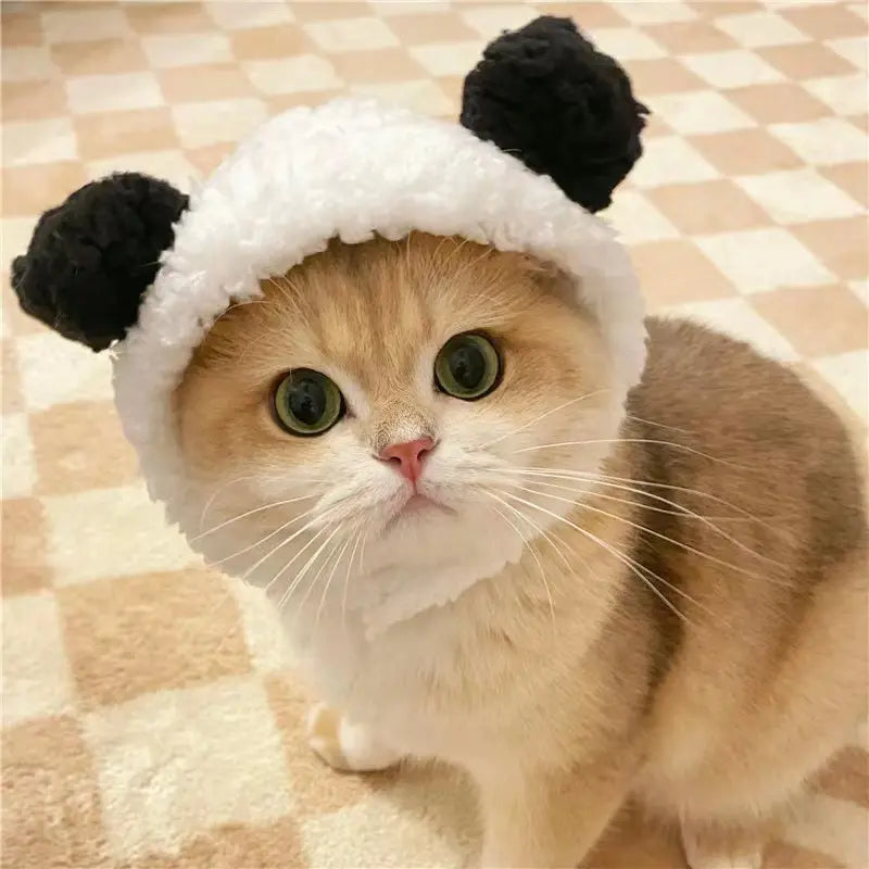 Soft bear-shaped pet head cover fits small pets like cats, Teddy and Bichon. Perfect for pet photos, lovely and versatile, great for personal use or gifting