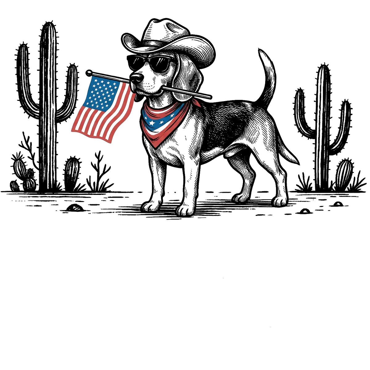 Comfort Colors Patriotic Dog T-Shirt For 50+ Dog Breeds, Western Cowboy Style, 4th Of July Gift For Dog Lovers, Usa Flag Shirt, Apparel Made In The Usa