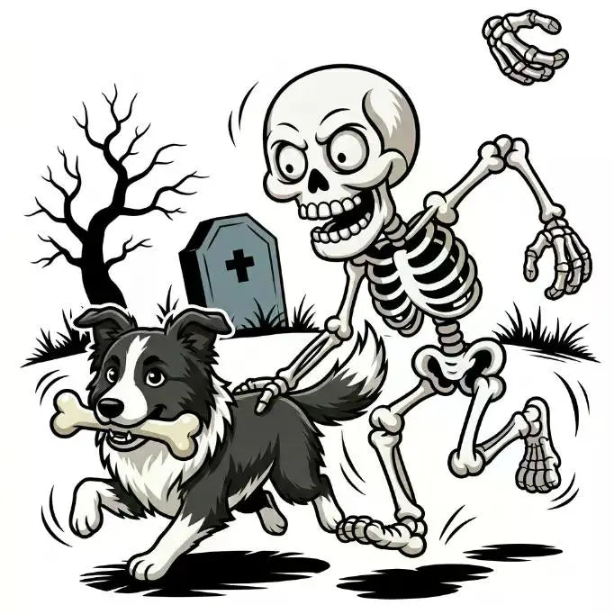 Comfort Colors Violet Custom Halloween Skeleton Dog T-Shirt, 50+ Dog Breeds Available, Funny Spooky Season Pet Lover Tee