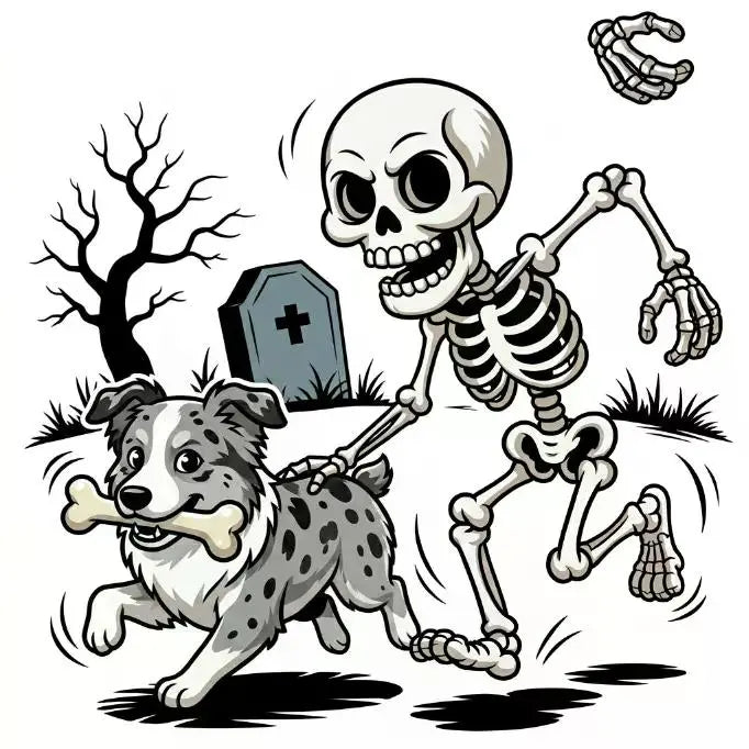 Comfort Colors Violet Custom Halloween Skeleton Dog T-Shirt, 50+ Dog Breeds Available, Funny Spooky Season Pet Lover Tee