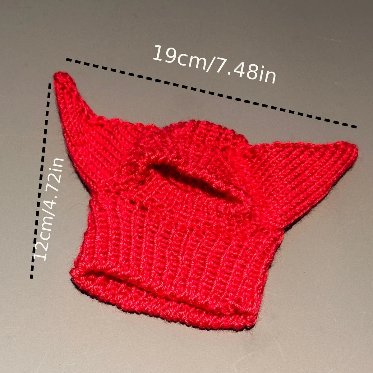 Handmade Elf Cat Hat, Acrylic Knit Fabric Pet Cap for Medium Breeds, All-Season Comfort with Pullover Design, Adorable & Warm - Hand Wash Only