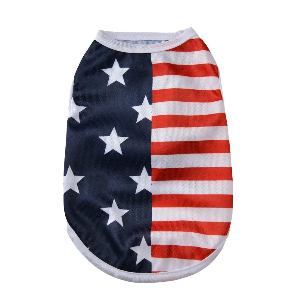 American Flag Dog Vest, Breathable Mesh Soft Lightweight, Small Dogs Patriotic Summer Clothes, Pet Clothing for Spring and Summer, Puppy Clothes