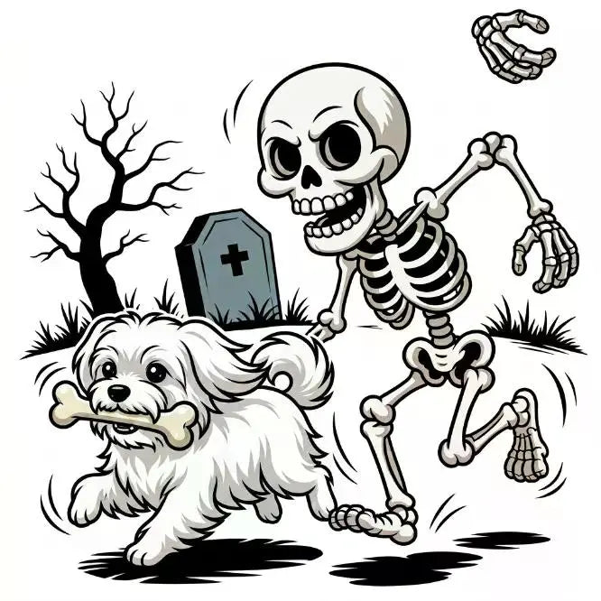 Comfort Colors Violet Custom Halloween Skeleton Dog T-Shirt, 50+ Dog Breeds Available, Funny Spooky Season Pet Lover Tee