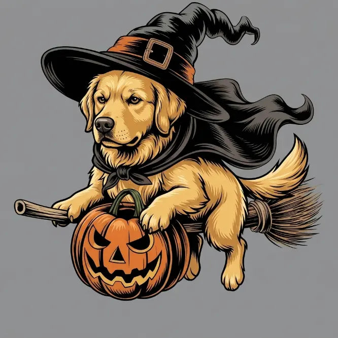 Custom Dog Comfort Colors 50+ |Funny Halloween Themed Shirt for Dog Lovers |Breed Specific Witch Costume Dog Print Tee Cute Halloween Style | Halloween Gift for Dog Lovers