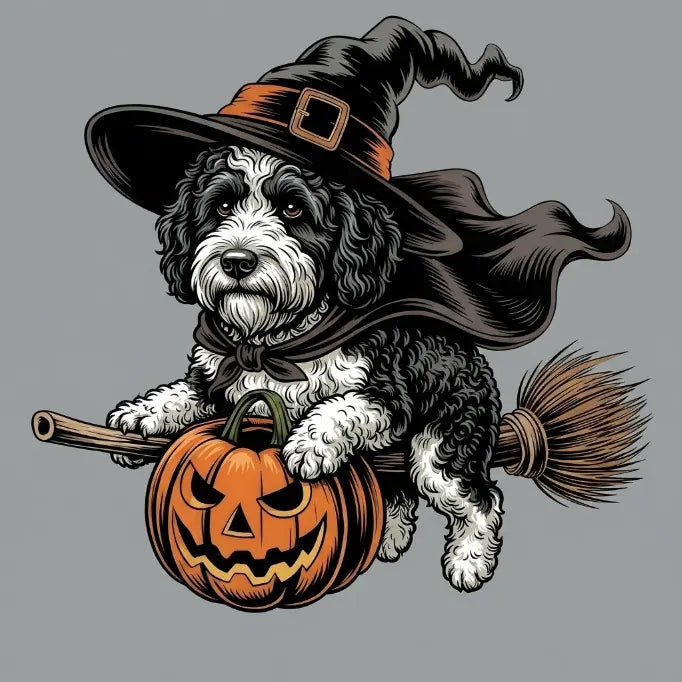 Custom Dog Comfort Colors 50+ |Funny Halloween Themed Shirt for Dog Lovers |Breed Specific Witch Costume Dog Print Tee Cute Halloween Style | Halloween Gift for Dog Lovers