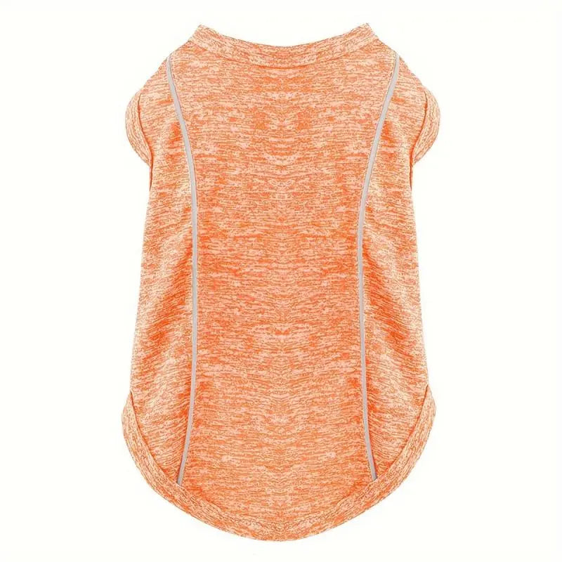 Dog Sun Protection Shirts with Reflective Strips, Quick-Dry, Stretchy Solid Pet Shirts for Outdoor Activities, available in sizes S-M-L-XL-XXL-3XL-4XL
