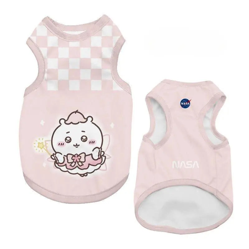 Chiikawa Pet Vest Summer Mesh Dog Clothes Cartoon Design Breathable Puppy Shirt For Small Dogs Cats Fashion Pet Supply Gift