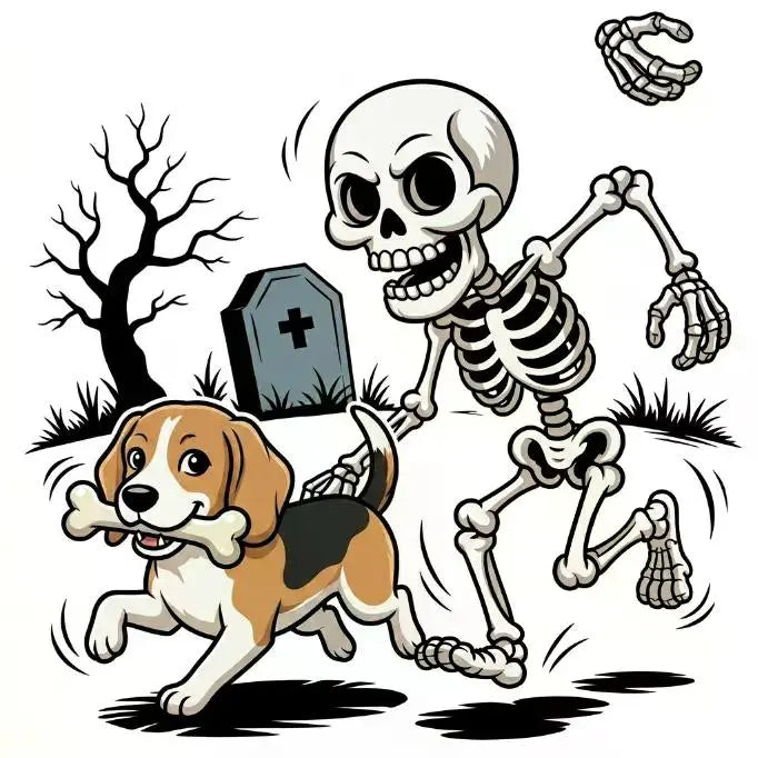 Comfort Colors Violet Custom Halloween Skeleton Dog T-Shirt, 50+ Dog Breeds Available, Funny Spooky Season Pet Lover Tee