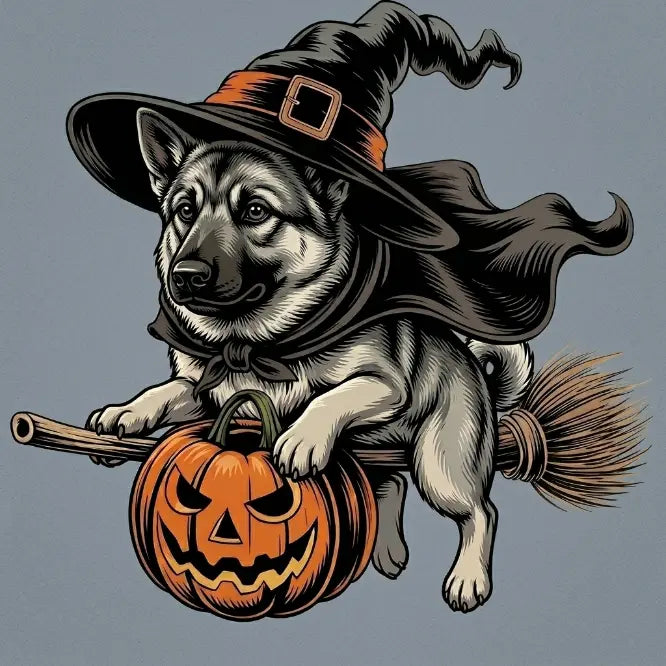 Custom Dog Comfort Colors 50+ |Funny Halloween Themed Shirt for Dog Lovers |Breed Specific Witch Costume Dog Print Tee Cute Halloween Style | Halloween Gift for Dog Lovers