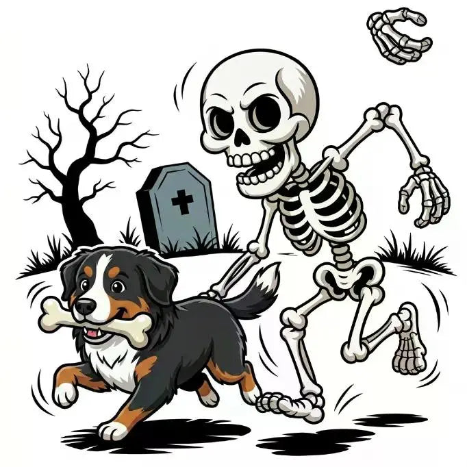 Comfort Colors Violet Custom Halloween Skeleton Dog T-Shirt, 50+ Dog Breeds Available, Funny Spooky Season Pet Lover Tee