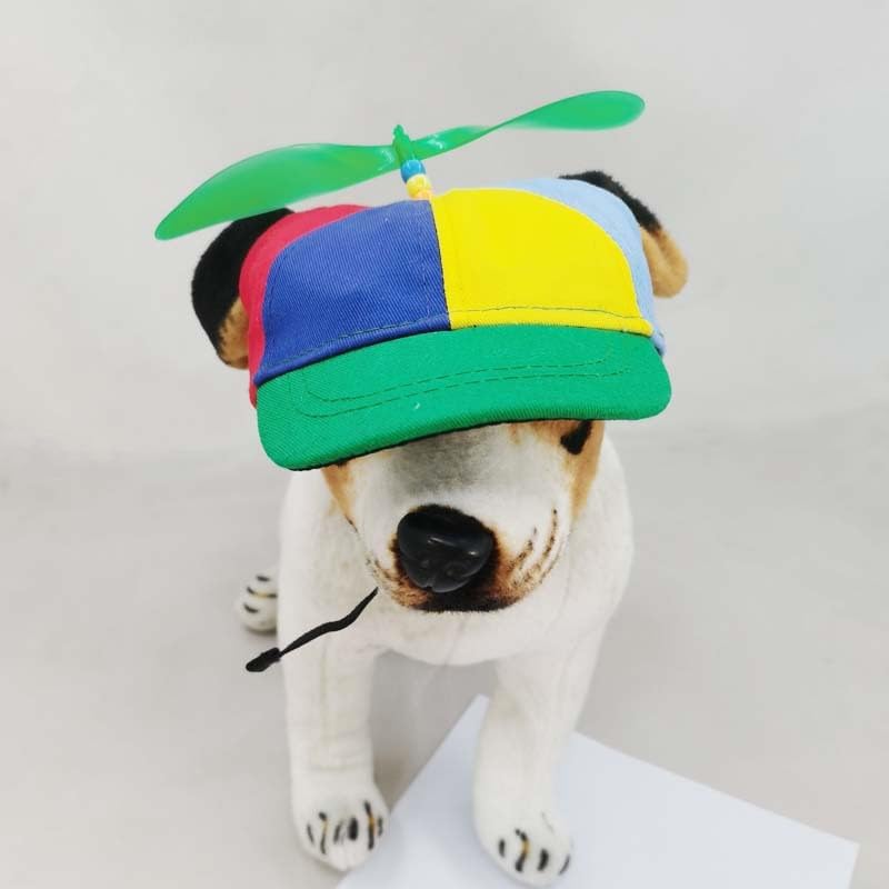 Propeller Pet Hats, Funny Helicopter Adjustment Green Hats for Dog XS
