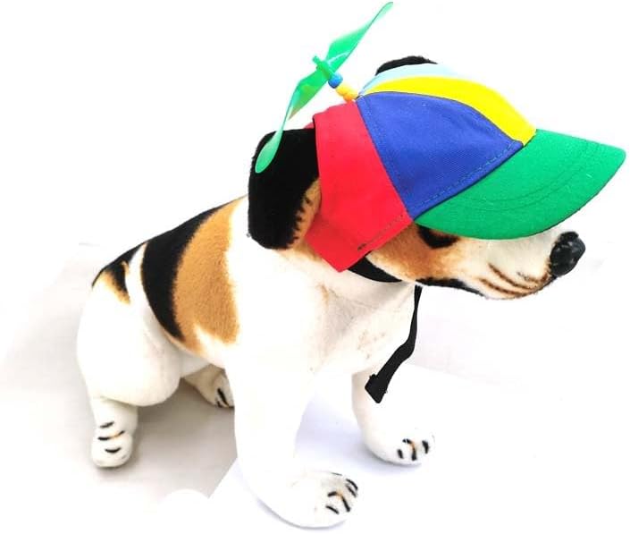Propeller Pet Hats, Funny Helicopter Adjustment Green Hats for Dog XS