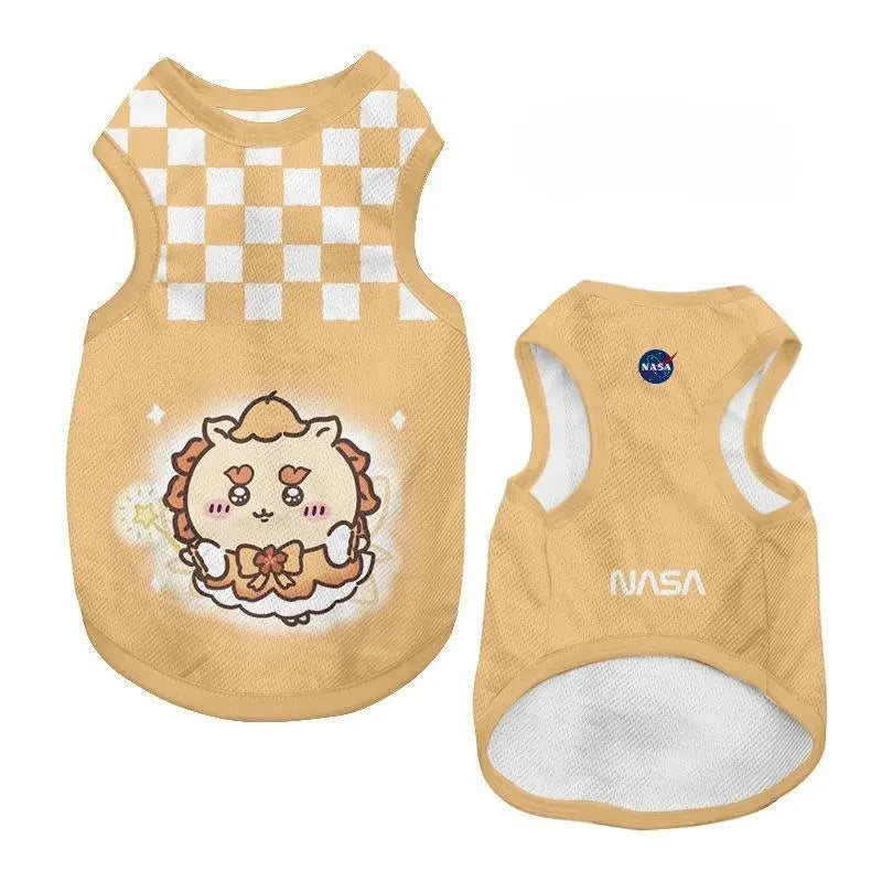 Chiikawa Pet Vest Summer Mesh Dog Clothes Cartoon Design Breathable Puppy Shirt For Small Dogs Cats Fashion Pet Supply Gift