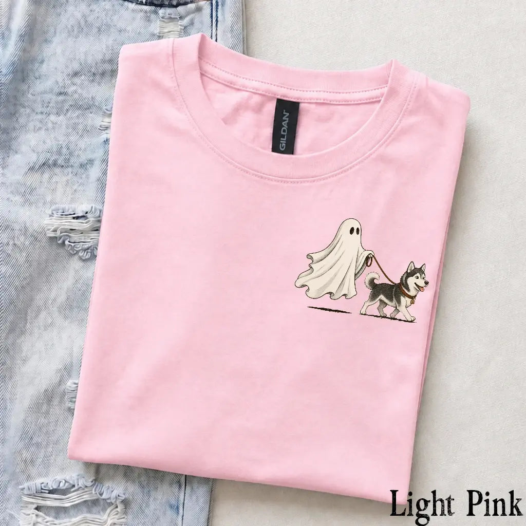 Personalized Dog Breed Halloween Shirt Cute Ghost Walking Dog Tee for Dog Mom Dog Dad Spooky Season Pet Lover Gift T-Shirt -  DPCLICK