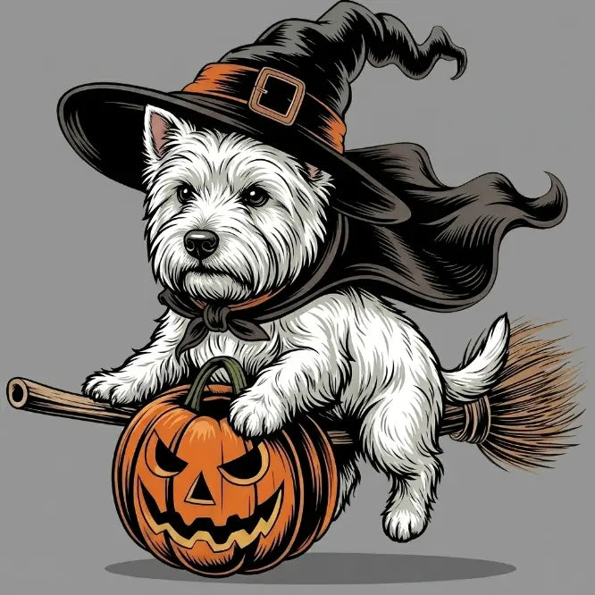 Custom Dog Comfort Colors 50+ |Funny Halloween Themed Shirt for Dog Lovers |Breed Specific Witch Costume Dog Print Tee Cute Halloween Style | Halloween Gift for Dog Lovers