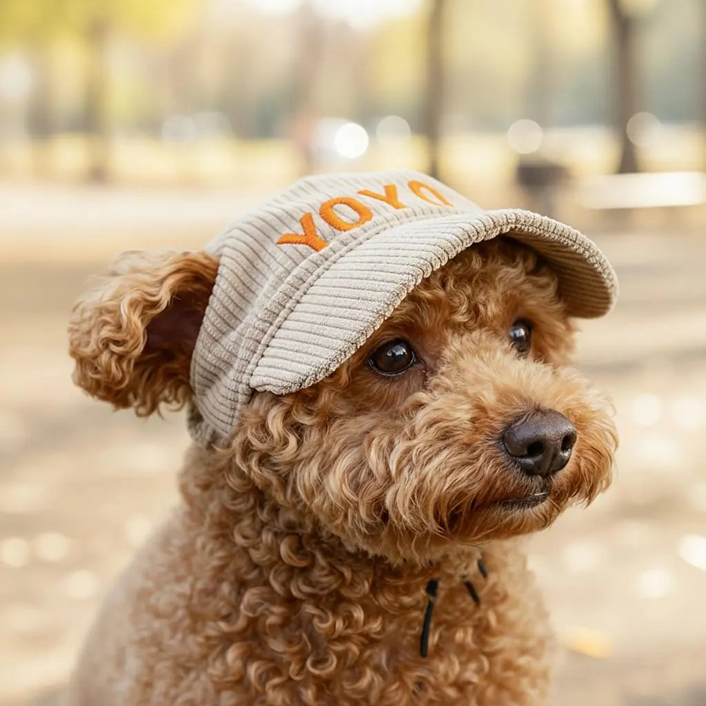 Custom Embroidered Fabric Pet Headwear - Multi-Size Dog & Cat All-Season Visor Baseball Caps, Universal Sun Protection Outdoor Pet Clothing Accessories