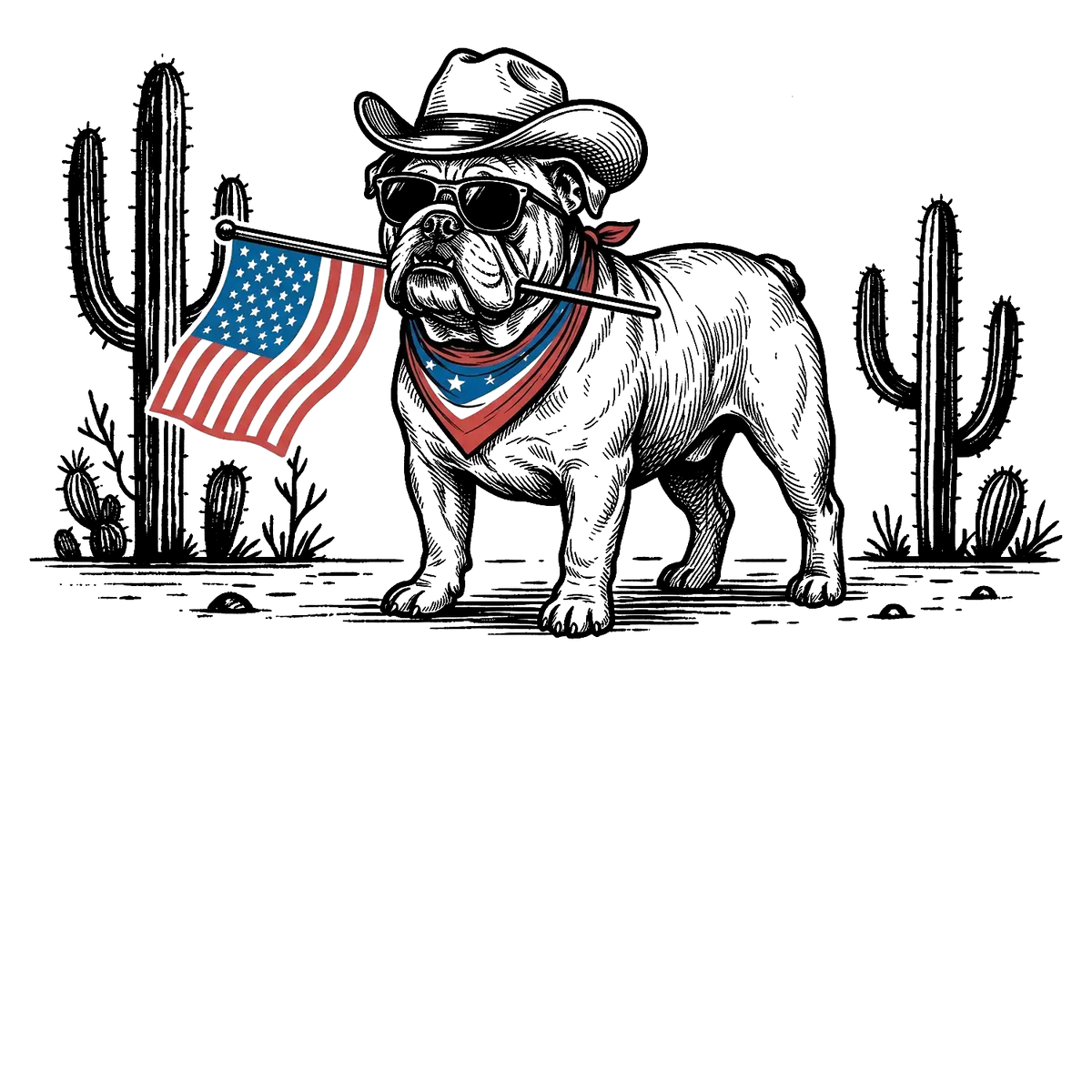 Comfort Colors Patriotic Dog T-Shirt For 50+ Dog Breeds, Western Cowboy Style, 4th Of July Gift For Dog Lovers, Usa Flag Shirt, Apparel Made In The Usa