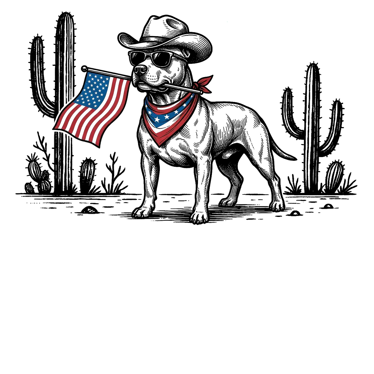 Comfort Colors Patriotic Dog T-Shirt For 50+ Dog Breeds, Western Cowboy Style, 4th Of July Gift For Dog Lovers, Usa Flag Shirt, Apparel Made In The Usa