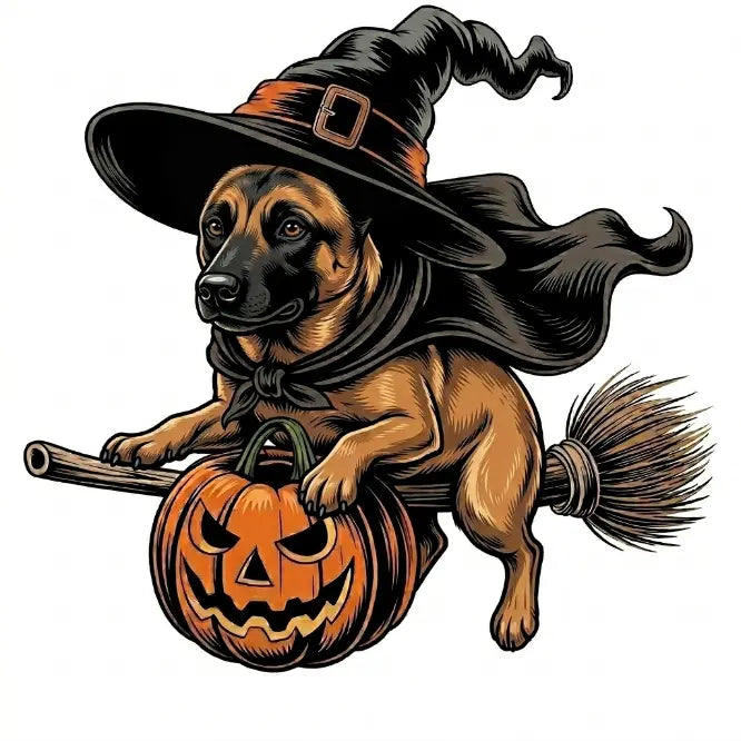 Custom Dog Comfort Colors 50+ |Funny Halloween Themed Shirt for Dog Lovers |Breed Specific Witch Costume Dog Print Tee Cute Halloween Style | Halloween Gift for Dog Lovers