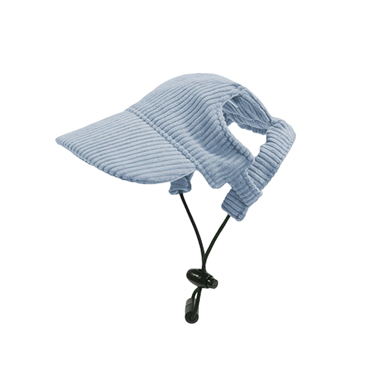 Dog Baseball Cap, Dog Cat Summer Beach Visor Hat with Ear Holes, Adjustable Puppy Sunbonnet Headdress (Blue, Large)