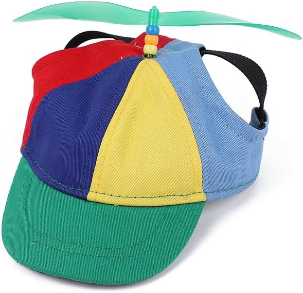 Propeller Pet Hats, Funny Helicopter Adjustment Green Hats for Dog XS