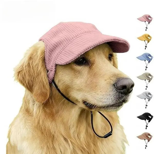 Peaked Dog Baseball Hat - Adjustable Sun-Protective Unisex Outdoor Clothing with Ear Cutouts, Multi-Size (S/M/L) for Small to Large Breeds