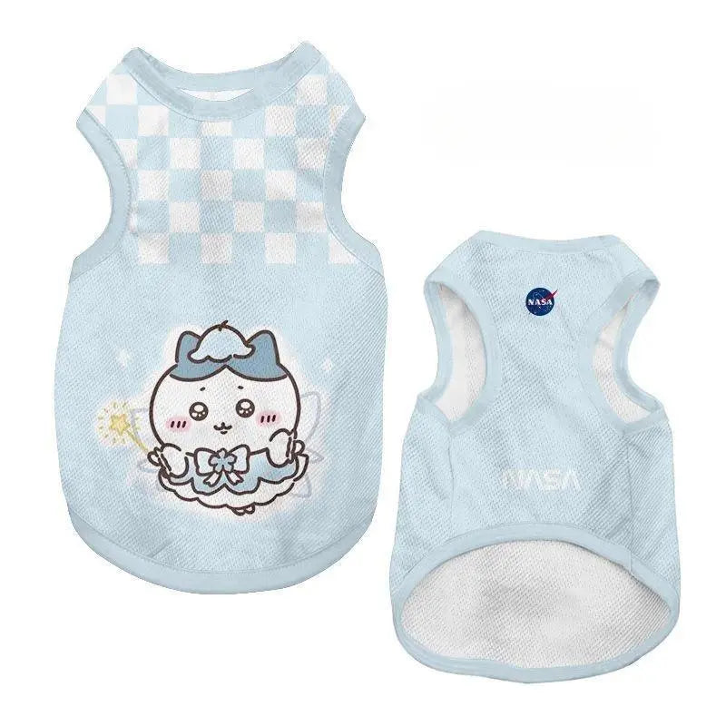 Chiikawa Pet Vest Summer Mesh Dog Clothes Cartoon Design Breathable Puppy Shirt For Small Dogs Cats Fashion Pet Supply Gift