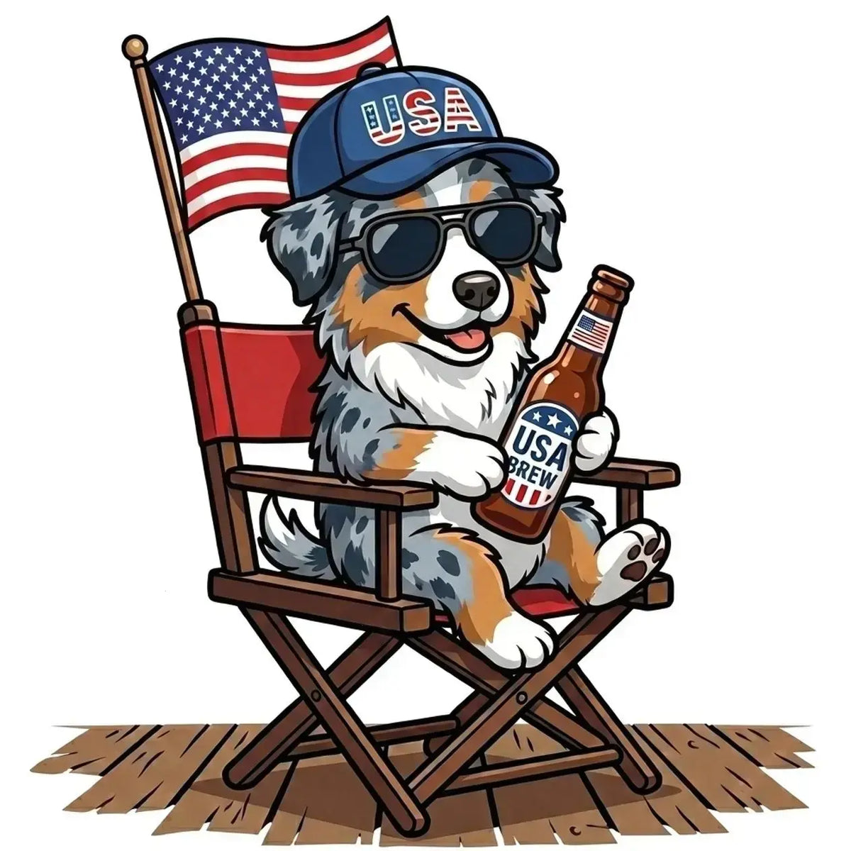 [BLUE JEAN] Comfort Colors Blue Jean Custom 50 Dog 4th of July Ivory Shirt, USA Dog Drinking Beer Tee, Patriotic Puppy Independence Day Shirt, Funny Dog