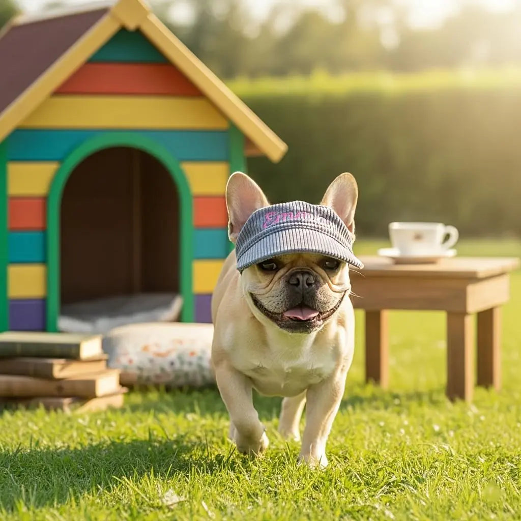 Custom Embroidered Fabric Pet Headwear - Multi-Size Dog & Cat All-Season Visor Baseball Caps, Universal Sun Protection Outdoor Pet Clothing Accessories