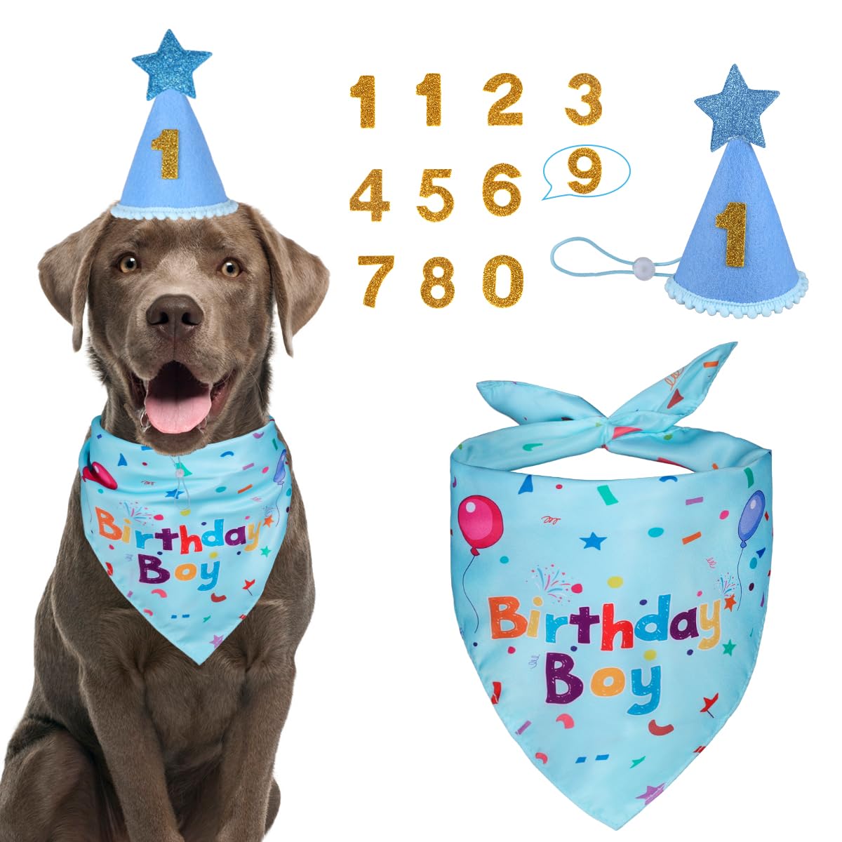 Dog Birthday Party Supplies,Dog Birthday Bandana,Dog Birthday Hat