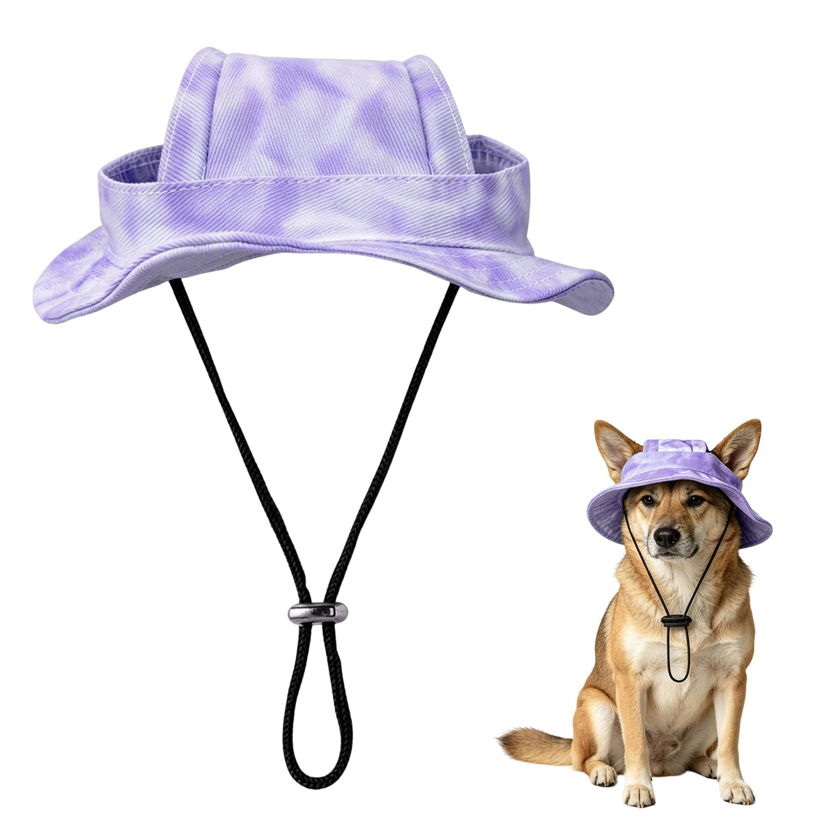 Dog Sun Hat, Hat for Dogs with Ear Holes, Pet Apparel Accessories, Breathable Drawstring for Summer Sun Protection, Outdoor Walking and Beach Activities, Small and Medium Dogs(Pink Small)
