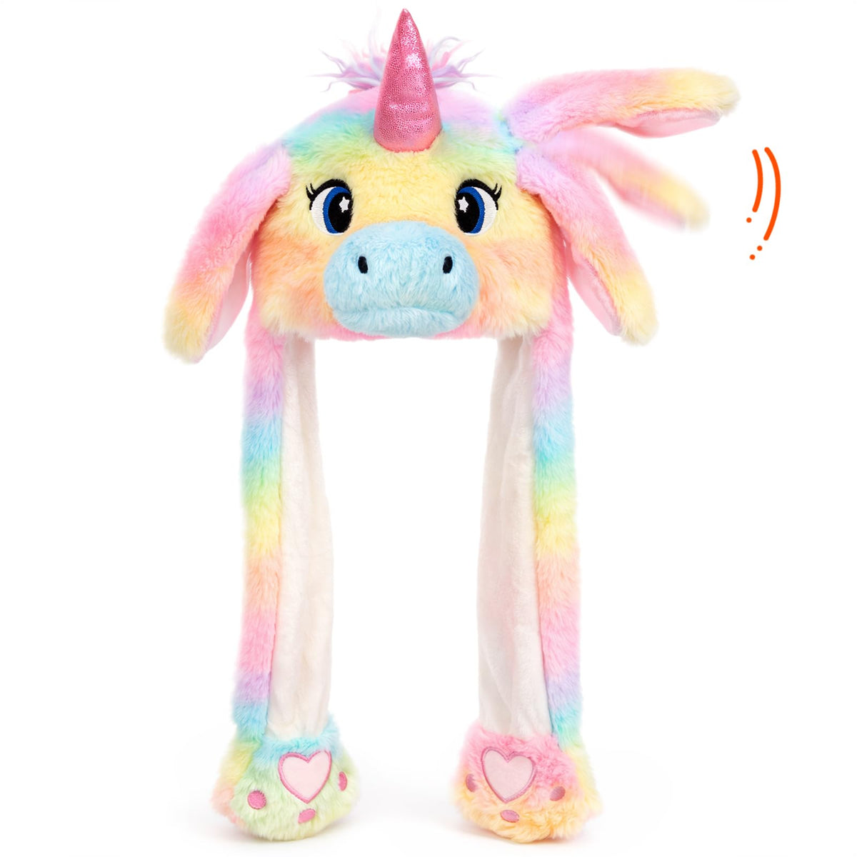 Moving Ear Hat, Soft Funny Animal Hats Jumping Beating Plush Caps Holiday Cosplay Dress Up Gift for Adult