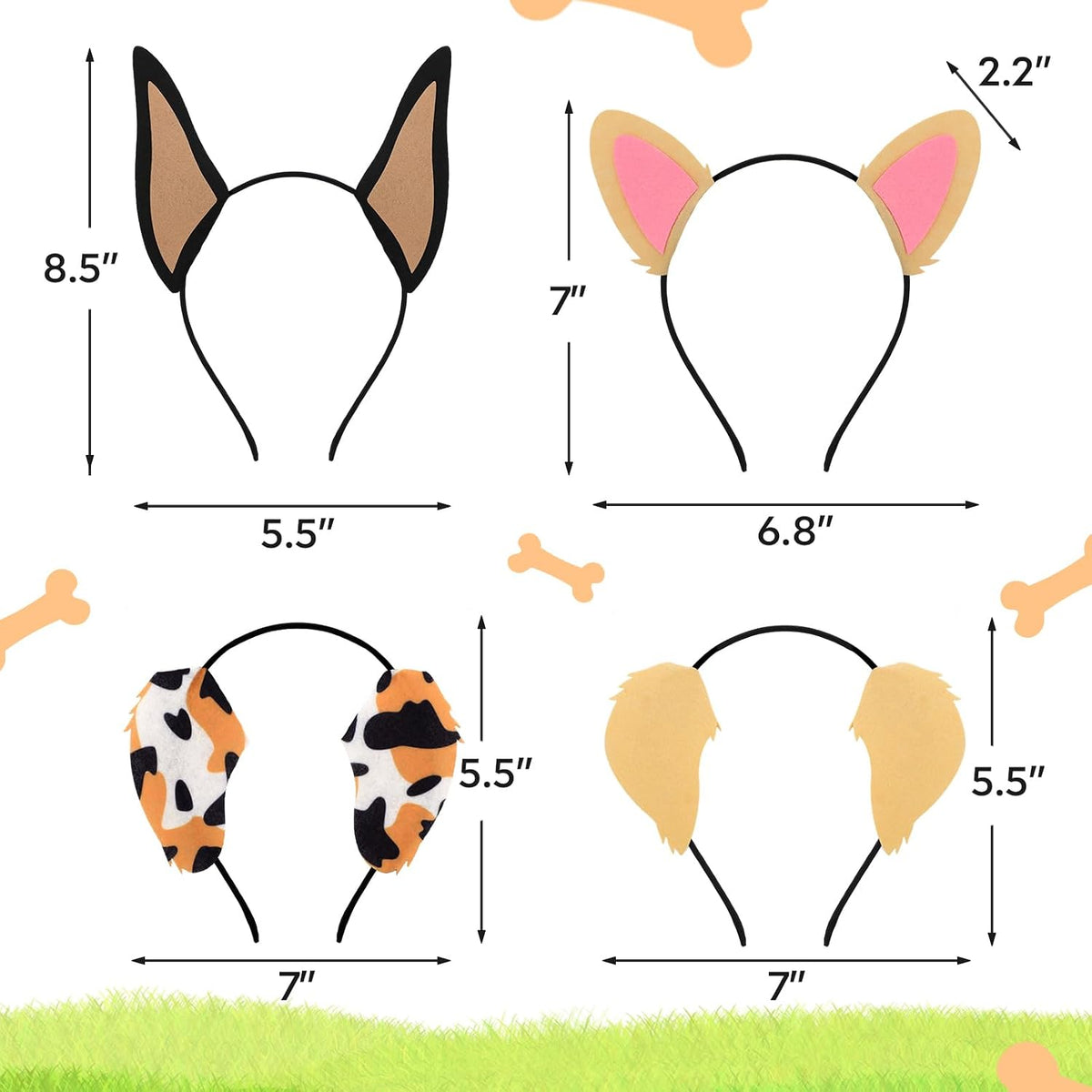 CiyvoLyeen 15Pcs Puppy Dogs Ear Headbands for Kids Adult Birthday Party