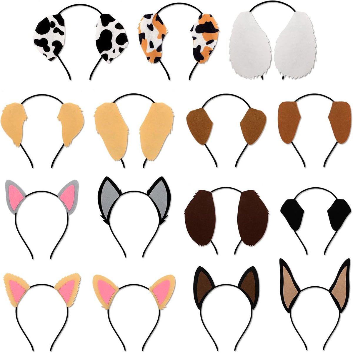 CiyvoLyeen 15Pcs Puppy Dogs Ear Headbands for Kids Adult Birthday Party