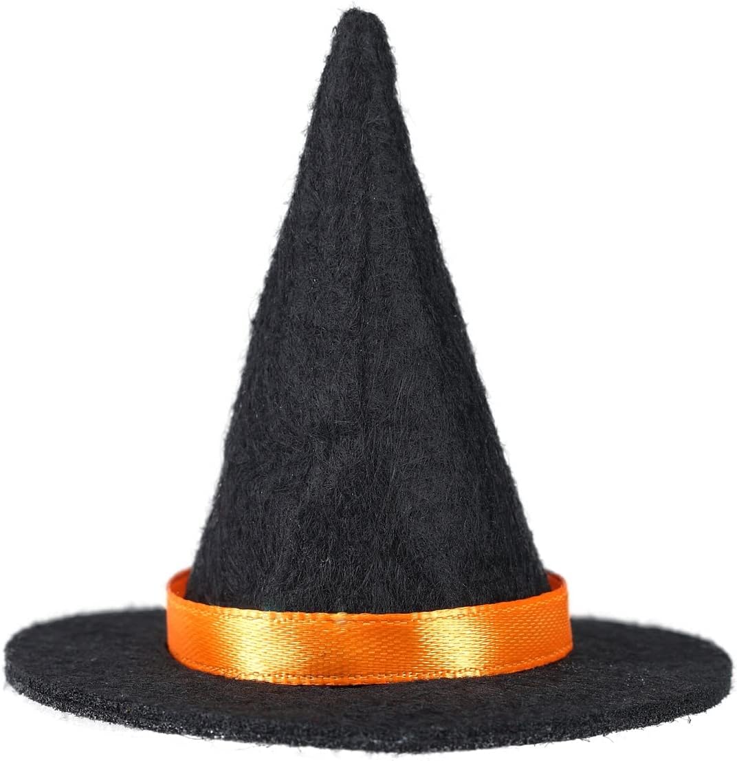 Witch Cat Dog Halloween Costumes Hat, Soft Pet Clothes Hats for Cats,2PCS