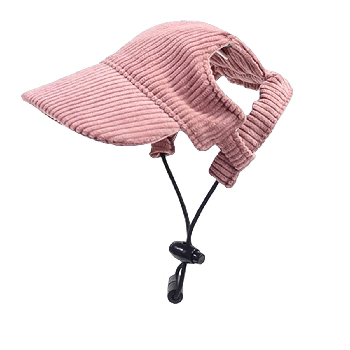 Dog Baseball Cap, Dog Cat Summer Beach Visor Hat with Ear Holes, Adjustable Puppy Sunbonnet Headdress (Pink, Medium)