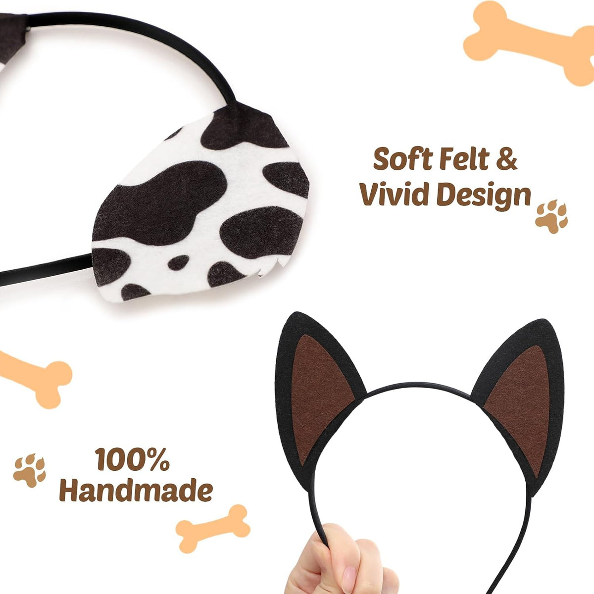 CiyvoLyeen 15Pcs Puppy Dogs Ear Headbands for Kids Adult Birthday Party