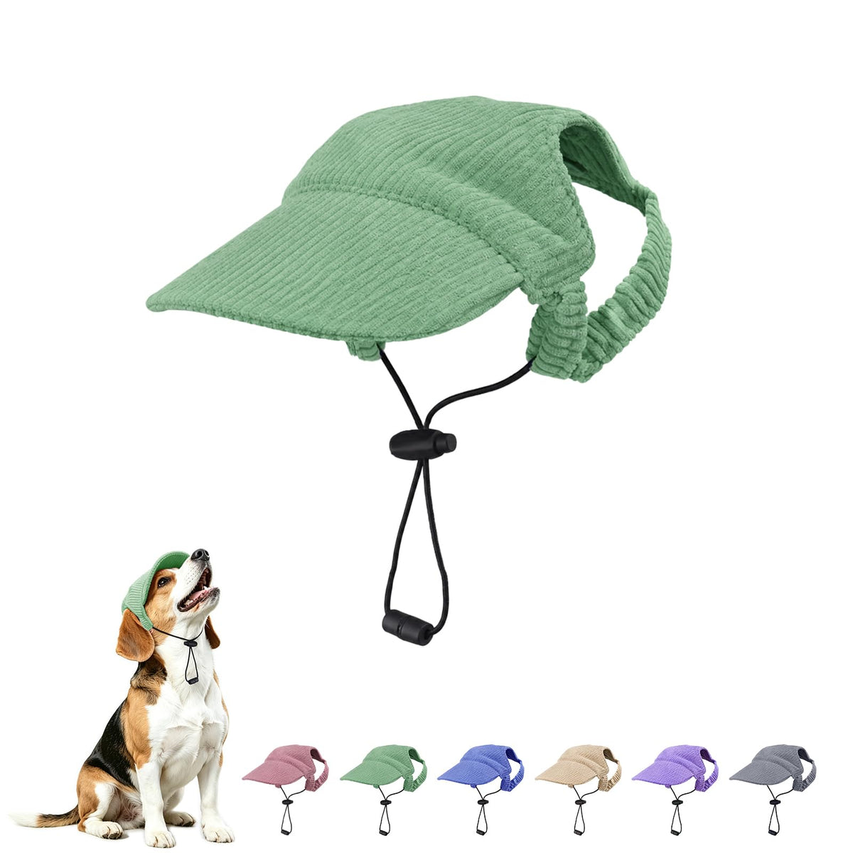 Dog Sun Hat with Ear Openings, Dog Baseball Cap with Anti-Slip Strap, Sun Protection Summer Beach Visor Hat for Dogs and Cats, Adjustable Puppy Cute Sun Cap Headdress (Pink, L)