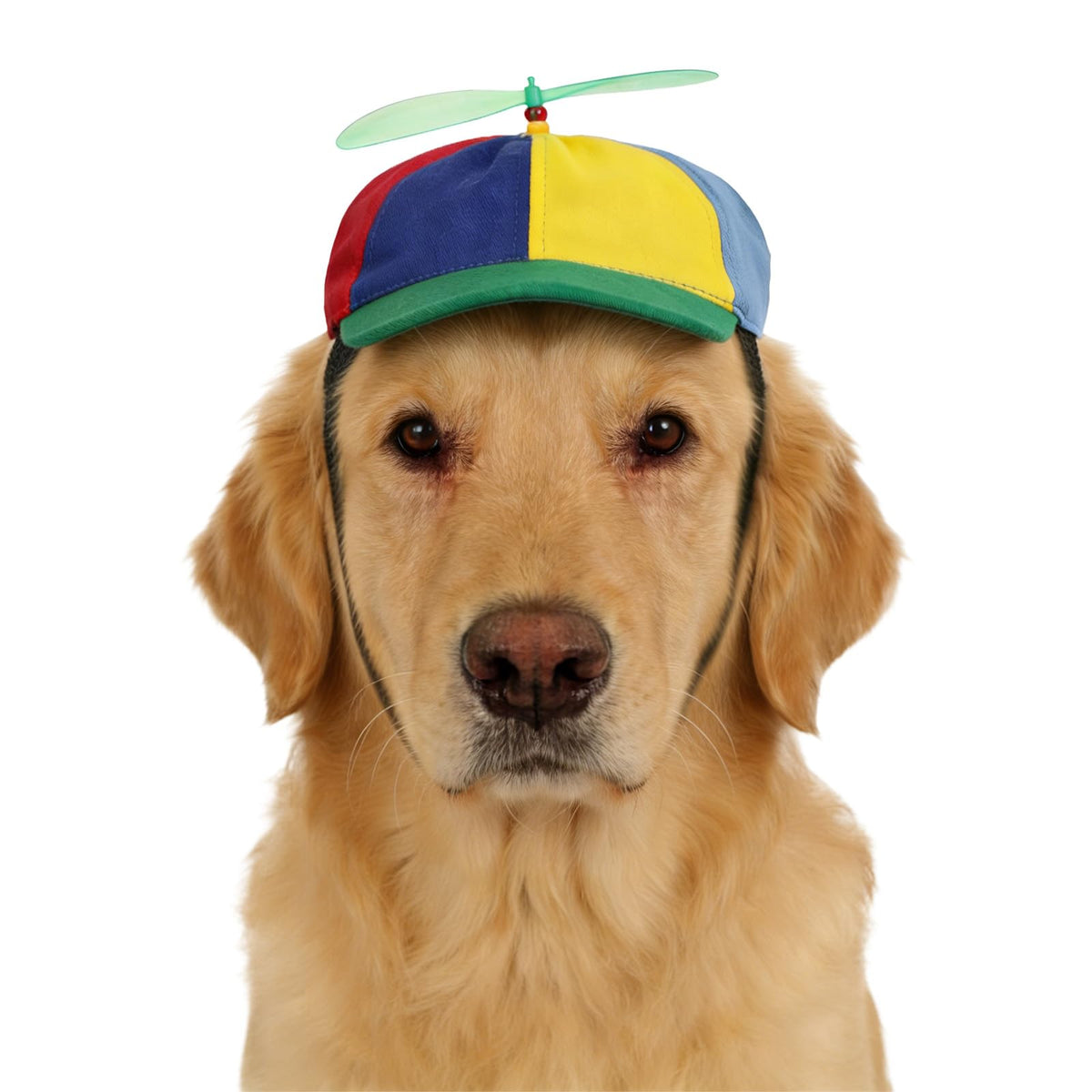 Dog Propeller Hat Funny Pet Rainbow Helicopter Design Baseball Cap Adjustable Pet Sun Protection Summer Outdoor Sun Hat Party Decoration Photo Headwear Outfit for Small Dog & Cat S Size