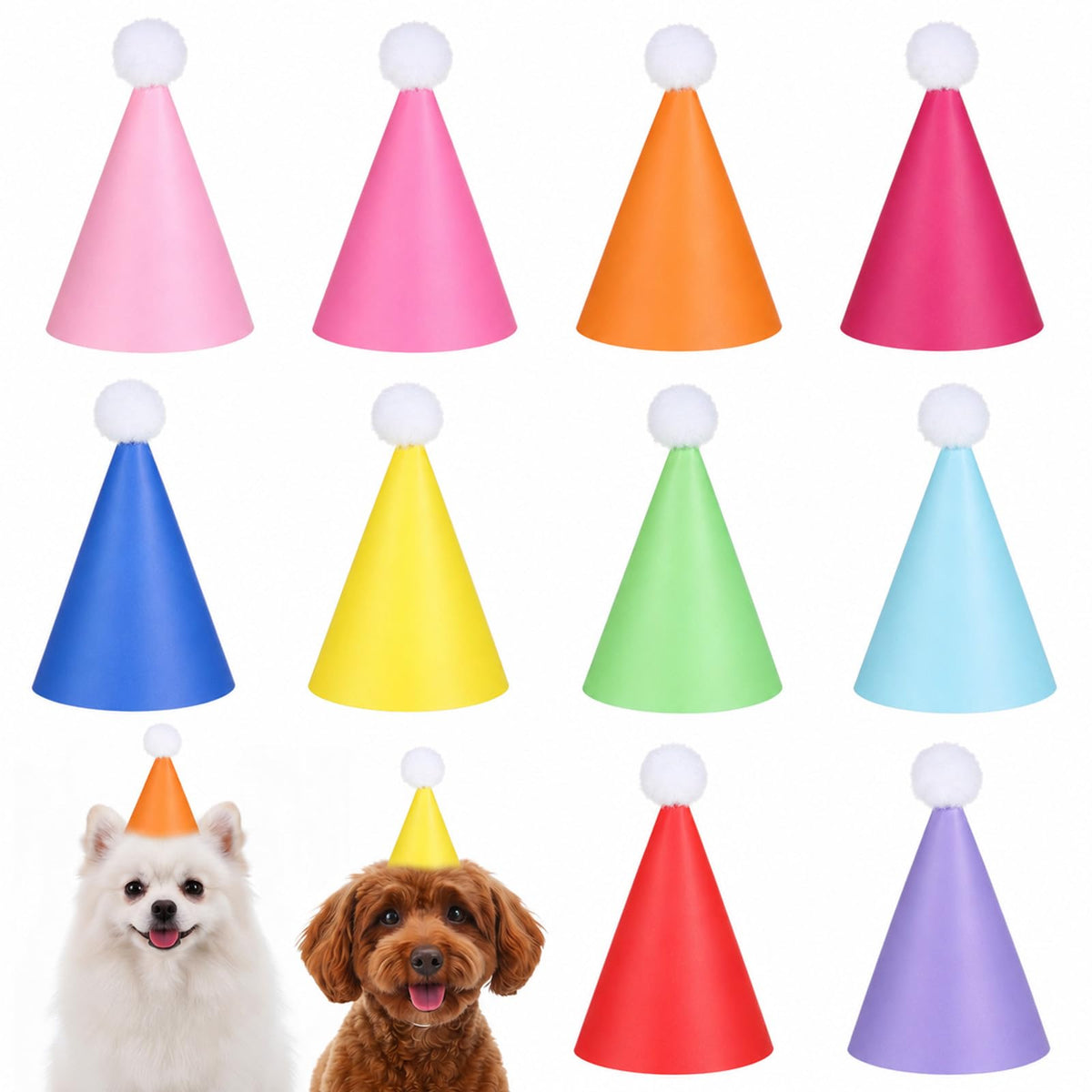 Tucnoeu 10pcs Colorful Mini Party Hats, Cute Party Hats for Stuffed Animals