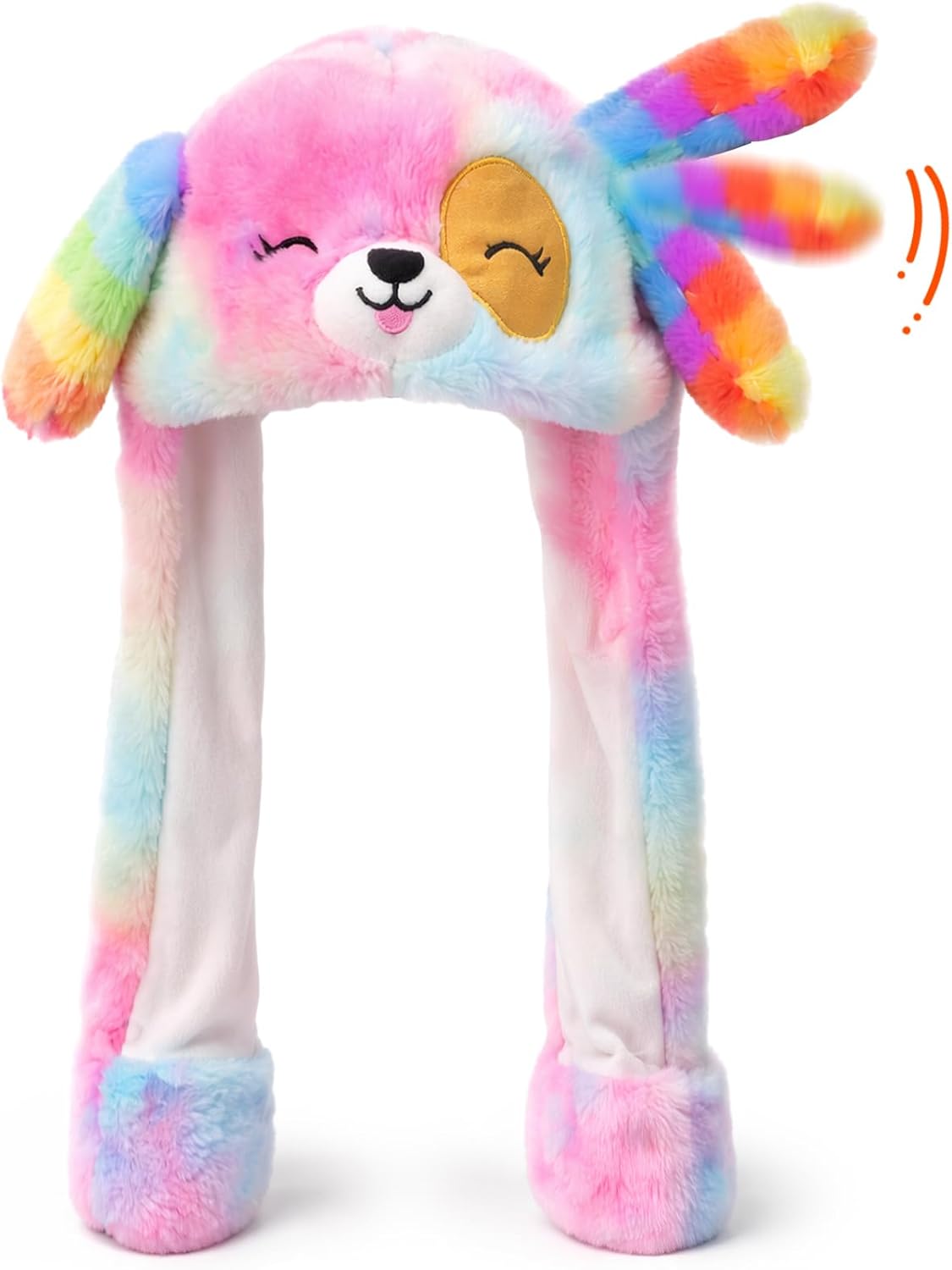 Moving Ear Hat, Soft Funny Animal Hats Jumping Beating Plush Caps Holiday Cosplay Dress Up Gift for Adult