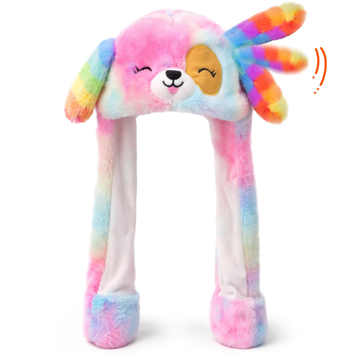 Moving Ear Hat, Soft Funny Animal Hats Jumping Beating Plush Caps Holiday Cosplay Dress Up Gift for Adult